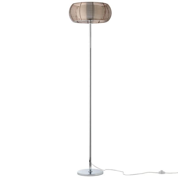 BRILLIANT lampa Relax golvlampa 2-flammar brons / krom | 2x A60, E27, 30W, gf normala lampor n, Ent, | Med fotomkopplare | Lämplig för LED-lampor