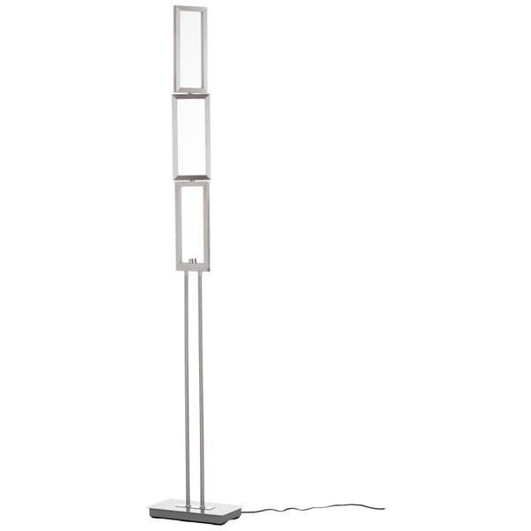 BRILLIANT lampe Tunar LED gulvlampe 3-flammer alu | 1x 24W LED integreret, 1755lm, 3000K | Med 3-trins berøringsdæmper | Drejelige elementer