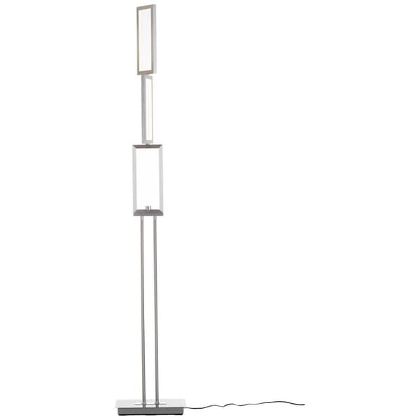 BRILLIANT lampe Tunar LED gulvlampe 3-flammer alu | 1x 24W LED integreret, 1755lm, 3000K | Med 3-trins berøringsdæmper | Drejelige elementer