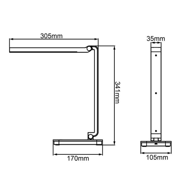 BRILLIANT lampe Tori LED bordlampe hvid | 1x 5W LED integreret SMD, 320lm, 5000K | Uendeligt dæmpbar med touch-dæmper | Justerbar i højde og vinkel i