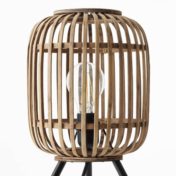 BRILLIANT lampuu Woodrow pöytävalaisin vaaleanruskea | 1x A60, E27, 60W, gf normaalit lamput n, Ent, | Johtokytkimellä | Sopii LED-lamppuihin