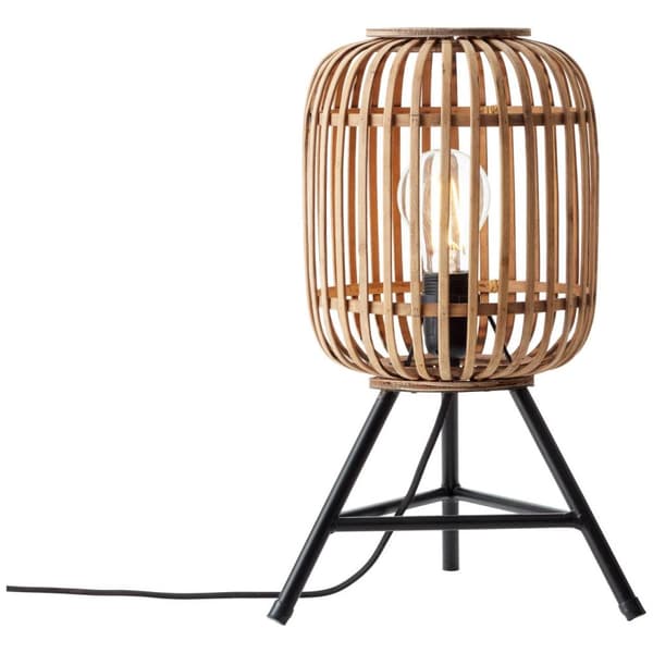 BRILLIANT lampuu Woodrow pöytävalaisin vaaleanruskea | 1x A60, E27, 60W, gf normaalit lamput n, Ent, | Johtokytkimellä | Sopii LED-lamppuihin
