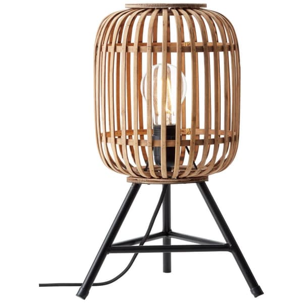 BRILLIANT lampuu Woodrow pöytävalaisin vaaleanruskea | 1x A60, E27, 60W, gf normaalit lamput n, Ent, | Johtokytkimellä | Sopii LED-lamppuihin