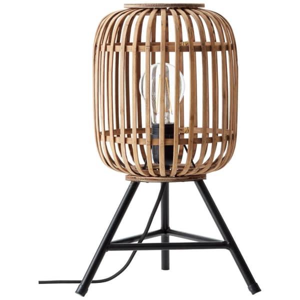 BRILLIANT lampuu Woodrow pöytävalaisin vaaleanruskea | 1x A60, E27, 60W, gf normaalit lamput n, Ent, | Johtokytkimellä | Sopii LED-lamppuihin