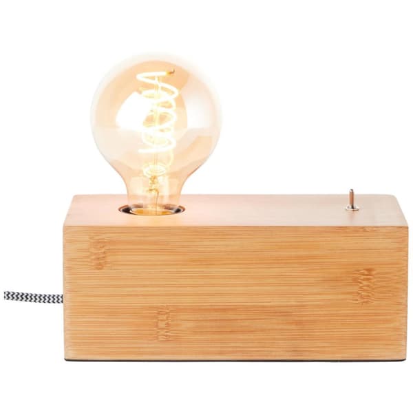 BRILLIANT Armena bordslampa träfärgade inomhuslampor, bordslampor, -dekorativ | 1x A60, E27, 40W, lämplig för vanliga lampor (ingår ej) | A ++ | Med v