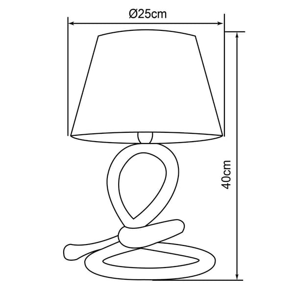 BRILLIANT lampa, Sailor bordslampa natur / vit, rep / textil, 1x A60, E27, 40W, vanliga lampor (ingår ej), A ++
