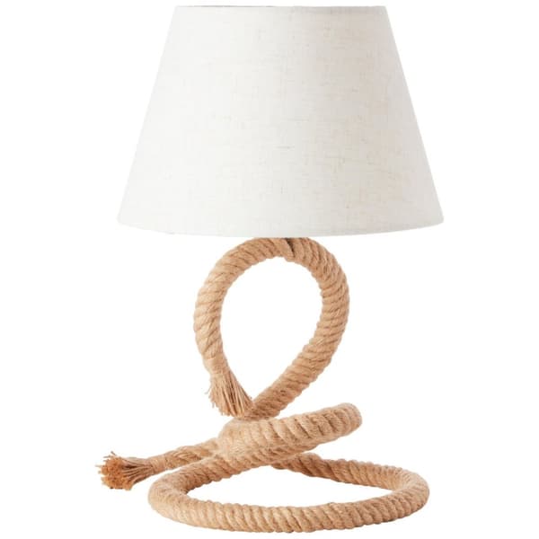 BRILLIANT lampa, Sailor bordslampa natur / vit, rep / textil, 1x A60, E27, 40W, vanliga lampor (ingår ej), A ++