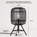 Miniatyrbild 7 av 11: BRILLIANT lampa, Woodrow bordslampa trä mörk / svart, metall / bambu, 1x A60, E27, 60W, vanliga lampor (ingår ej), A ++