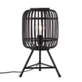 Miniatyrbild 1 av 11: BRILLIANT lampa, Woodrow bordslampa trä mörk / svart, metall / bambu, 1x A60, E27, 60W, vanliga lampor (ingår ej), A ++