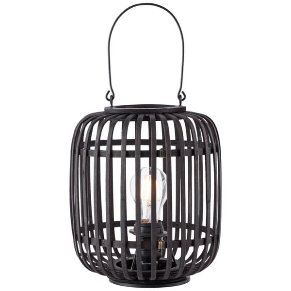 BRILLIANT lampa, Woodrow bordslampa 27cm mörkt trä / svart, metall / bambu, 1x A60, E27, 60W, vanliga lampor (ingår ej), A ++