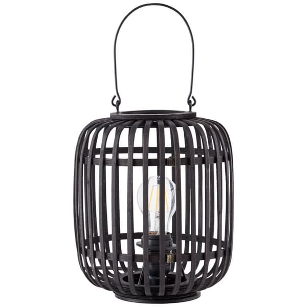 BRILLIANT lampa, Woodrow bordslampa 27cm mörkt trä / svart, metall / bambu, 1x A60, E27, 60W, vanliga lampor (ingår ej), A ++
