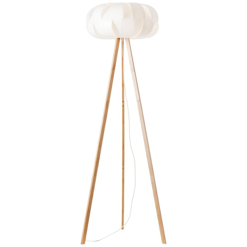 BRILLIANT lampa, Addi golvlampa, trebent trä ljus / vit, bambu / plast, 1x A60, E27, 60W, vanliga lampor (ingår ej), A ++