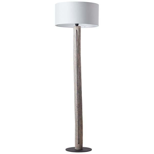 BRILLIANT lampa, Jimena golvlampa oljad ek / grå, trä / textil, 1x A60, E27, 25W, vanliga lampor (ingår ej), A ++