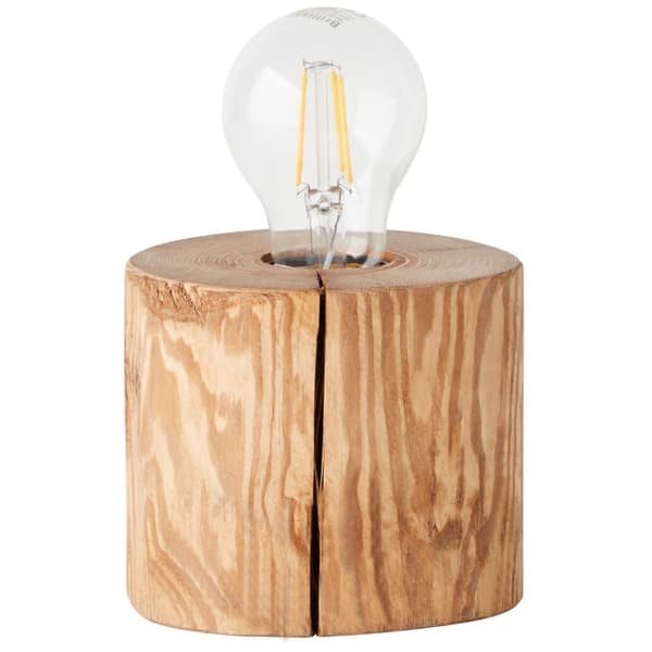 BRILLIANT lampe, Trabo bordlampe 10 cm bejdset fyrretræ, træ, 1x A60, E27, 25W, standard lamper (medfølger ikke), A++