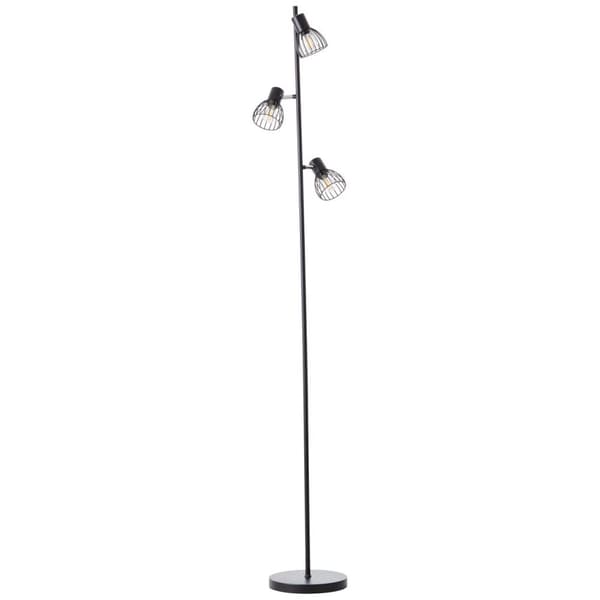 BRILLIANT lampa, Blacky golvlampa 3-lågar svart matt, 3x D45, E14, 25W, med fotkontakt