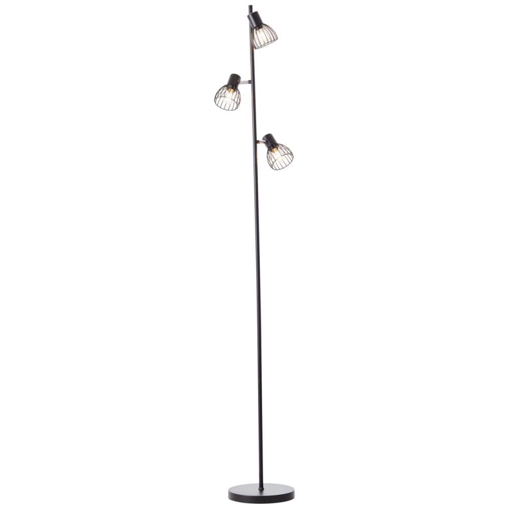 BRILLIANT lampa, Blacky golvlampa 3-lågar svart matt, 3x D45, E14, 25W, med fotkontakt