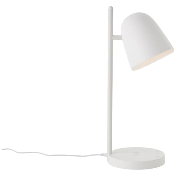 BRILLIANT lampe, Down LED bordlampe med induktions opladningsholder hvid, 1x LED integreret, 5W LED integreret, (510lm, 3000-4700K), trådløs opladning
