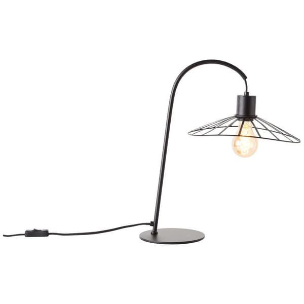 BRILLIANT lampa, Leika bordslampa svart matt, 1x A60, E27, 52W, med sladdbrytare