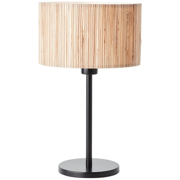 BRILLIANT lampa, Wimea bordslampa svart / natur, 1x A60, E27, 52W, med sladdbrytare