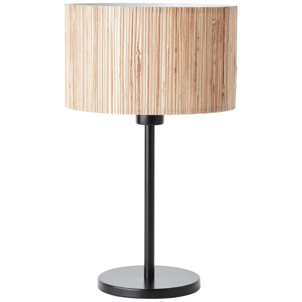 BRILLIANT lampa, Wimea bordslampa svart / natur, 1x A60, E27, 52W, med sladdbrytare
