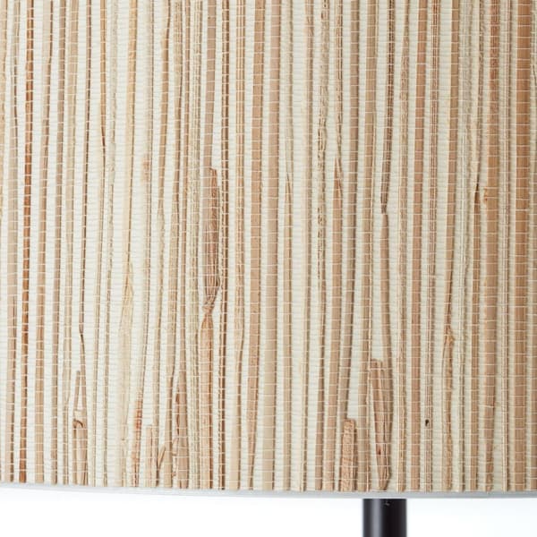 BRILLIANT lampa, Wimea golvlampa svart / natur, 1x A60, E27, 52W, med fotkontakt