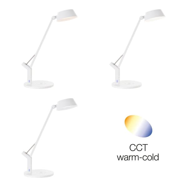 BRILLIANT lampe, Kaila LED bordlampe med induktions opladningsholder hvid, 1x LED integreret, 8W LED integreret, (710lm, 3100-6100K), trådløs opladnin