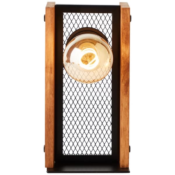 BRILLIANT lampa, Calandra bordslampa svart/träfärgad, 1x A60, E27, 42W, trä från hållbart skogsbruk (FSC)