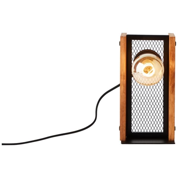 BRILLIANT lampa, Calandra bordslampa svart/träfärgad, 1x A60, E27, 42W, trä från hållbart skogsbruk (FSC)