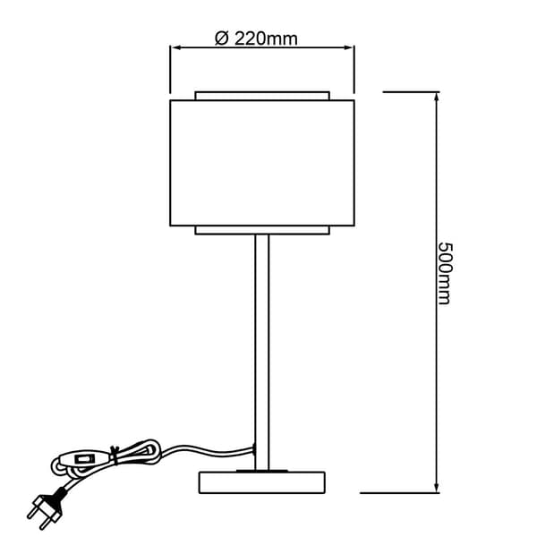 BRILLIANT lampa, Odar bordslampa svart/beige, 1x A60, E27, 42W, med sladdbrytare