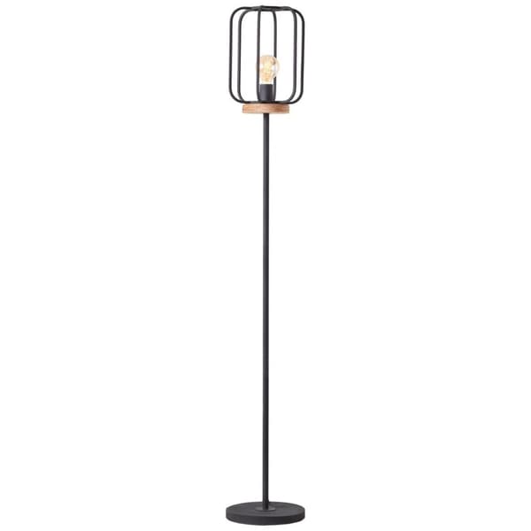 BRILLIANT lampe, Tosh gulvlampe 1-flammet antikt træ / sort korund, 1x A60, E27, 40W, træ fra bæredygtigt skovbrug (FSC)