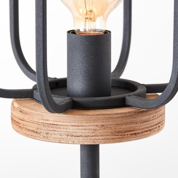 BRILLIANT lampe, Tosh gulvlampe 1-flammet antikt træ / sort korund, 1x A60, E27, 40W, træ fra bæredygtigt skovbrug (FSC)