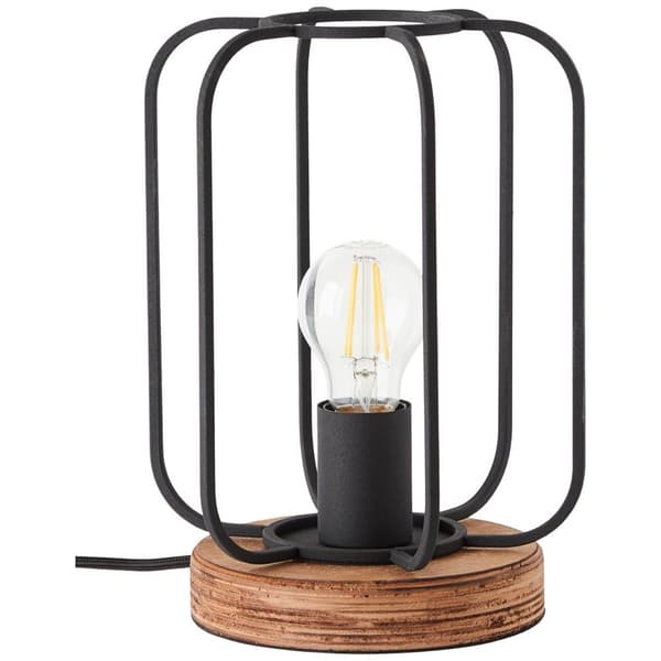 BRILLIANT lampe, Tosh bordlampe antik træ / sort korund, 1x A60, E27, 40W, træ fra bæredygtigt skovbrug (FSC)