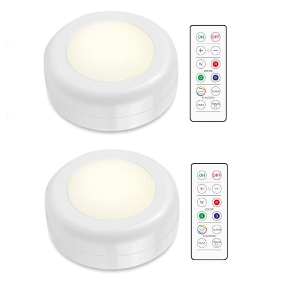 INF LED spotlight med fjernkontroll 2-pack