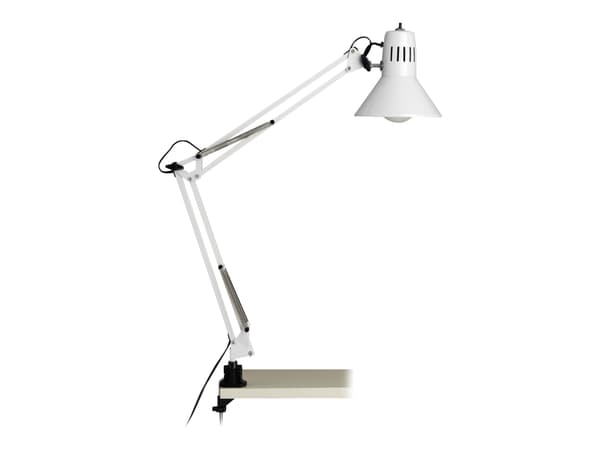 Brilliant Hobby - Skrivebordslampe - 1 plugg - klemmemonterbar - E27 - hvit
