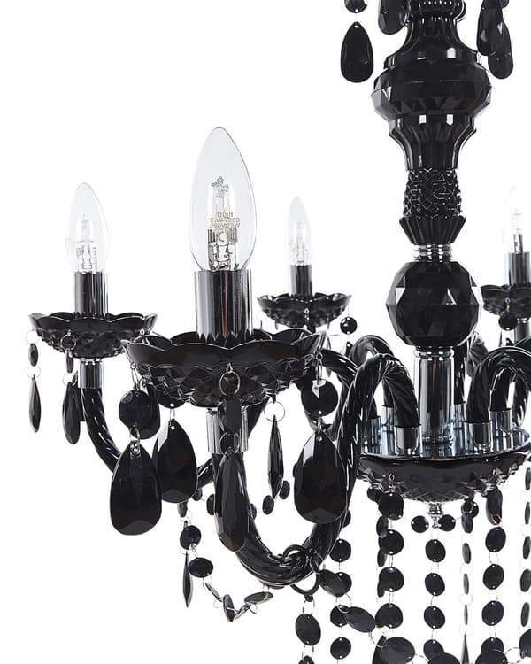 Lysekrone Lampe i Sort Farve med 6 Lys