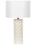 Pikkukuva 1 / 10: Pöytävalaisin vaalea beige 28 x 49 x 28 cm keraaminen jalka juuttipuuvilla varjostin