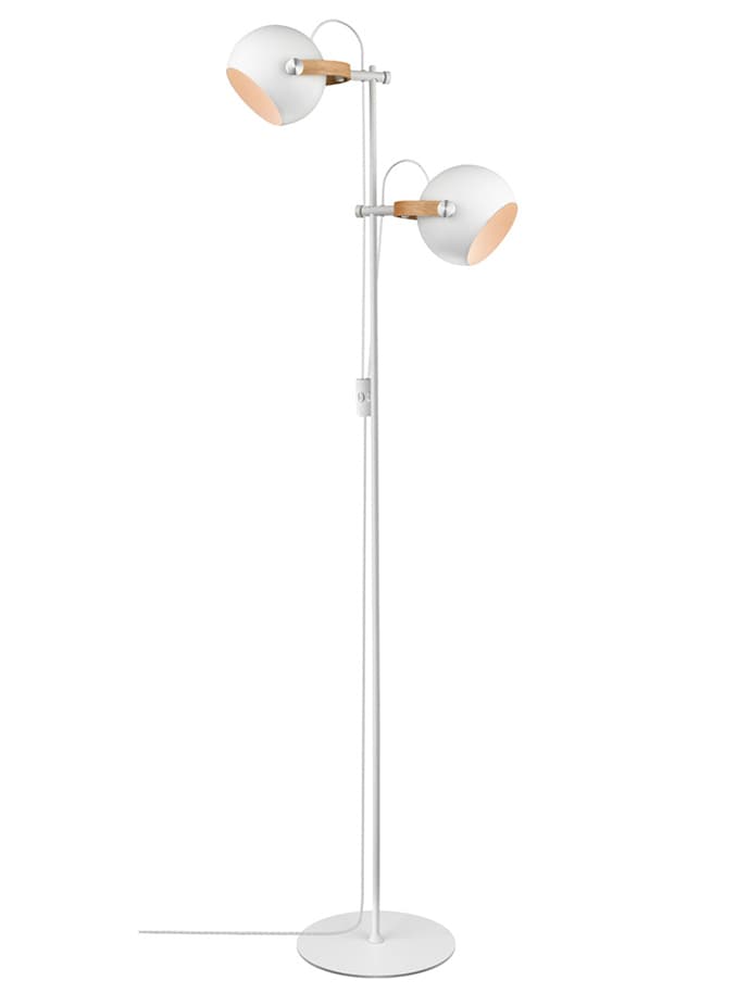 Halo Design - DC dubbelgolvlampa - Vit / Ek - Ø18cm