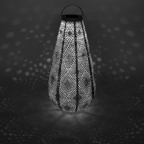 VONROC Havelampe - Solar - Solcelle | Luna Drop | 400x200mm | LED | Ice