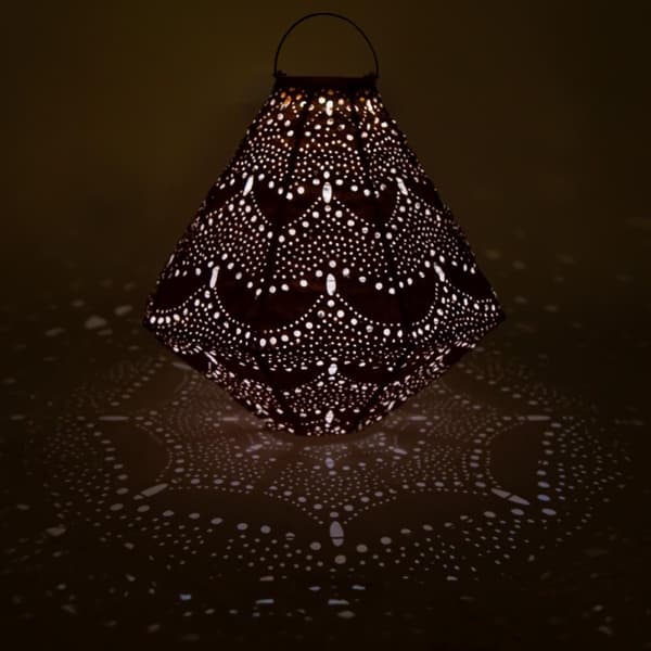 VONROC Havelampe - Solar - Solcelle | Luna Pentagon | 300x300mm | LED | Guld