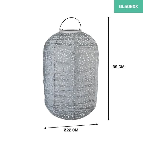 VONROC Havelampe - Solar - Solcelle | Luna Pillar | 350x220mm | LED | Stengrå