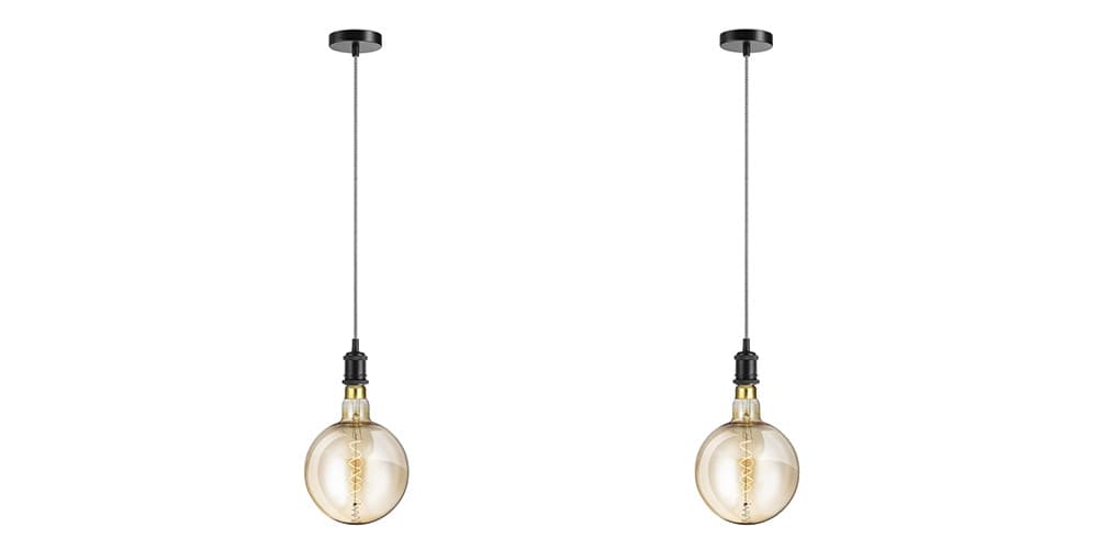 LIFA LIVING 2 Industriella ljusarmaturer, E27 hängande pendelarmatur för kök och vardagsrum, 2 glödlampshållare, taklampor med 1,50 cm justerbar kabel
