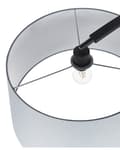 Miniatyrbillede 6 af 11: Gulvlampe grå metal 188 cm buet ramme polybomuld trommeskærm marmor base moderne design