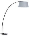 Miniatyrbillede 1 af 11: Gulvlampe grå metal 188 cm buet ramme polybomuld trommeskærm marmor base moderne design