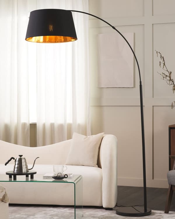 Gulvlampe Sort og Kobber Farve 197 cm