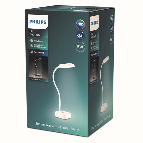Philips Lighting Rock DSK211 PT 8719514443815 Sladdlös bordslampa 5 W Vit