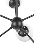 Miniatyrbillede 7 af 9: Pendel Lampe i Sort Mat Jern og Glas 50 x 100 cm 6 Lyskilder Kugleformede Klassisk Moderne Design Køkken og Stue indretning Tilbehør