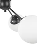 Miniatyrbillede 8 af 9: Pendel Lampe i Sort Mat Jern og Glas 50 x 100 cm 6 Lyskilder Kugleformede Klassisk Moderne Design Køkken og Stue indretning Tilbehør