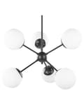Miniatyrbillede 1 af 9: Pendel Lampe i Sort Mat Jern og Glas 50 x 100 cm 6 Lyskilder Kugleformede Klassisk Moderne Design Køkken og Stue indretning Tilbehør