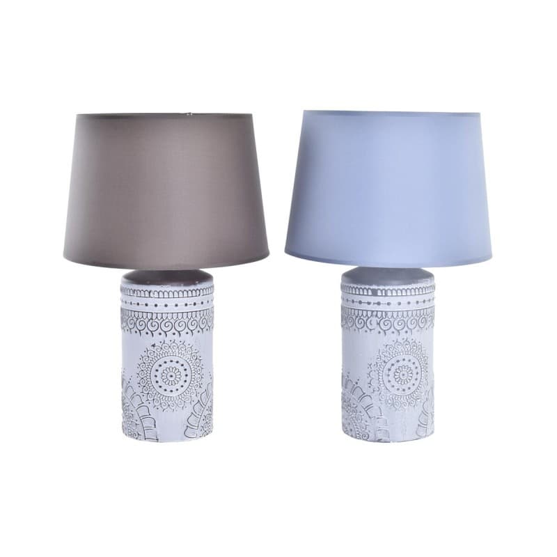 Bordslampa DKD Home Decor Brun Vit Mörkgrå Mandala (2 antal) (30 x 30 x 47 cm)