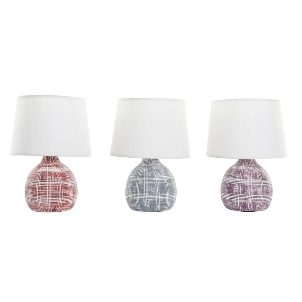 Desk lamp DKD Home Decor 25W Red Blue White Maroon Dark grey 220 V (18 x 18 x 26 cm) (3 Units)